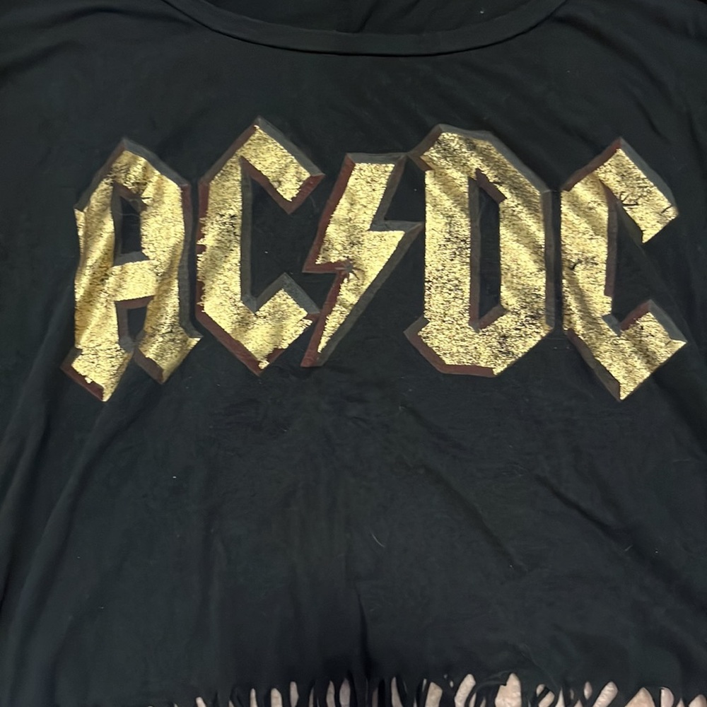 LIVE NATION MERCHANDISE BLACK FRINGE AC/DC ROCK BAND - Picture 3 of 4